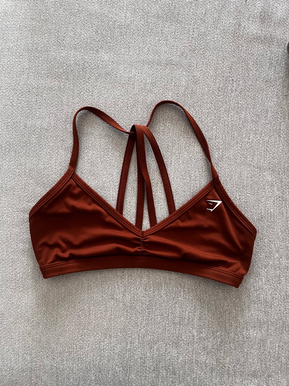 Gymshark Rust Brown Triple-Strap Sports Bra